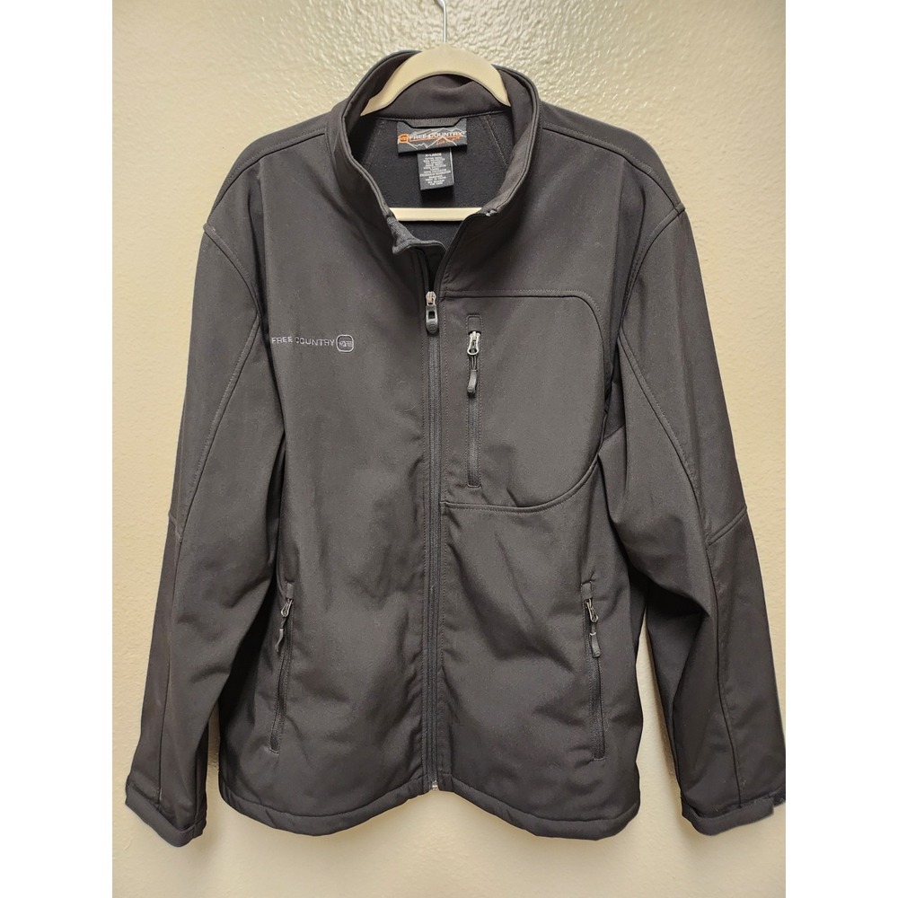 Free Country Full Zip Softshell Jacket, Black, lined Mens XLG